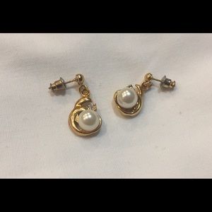 Faux Pearl Dangle Earrings
